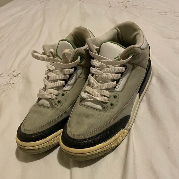 2018 Air Jordan 3 Retro Chlorophyll Green Gray Shoes - Picture 4 of 6